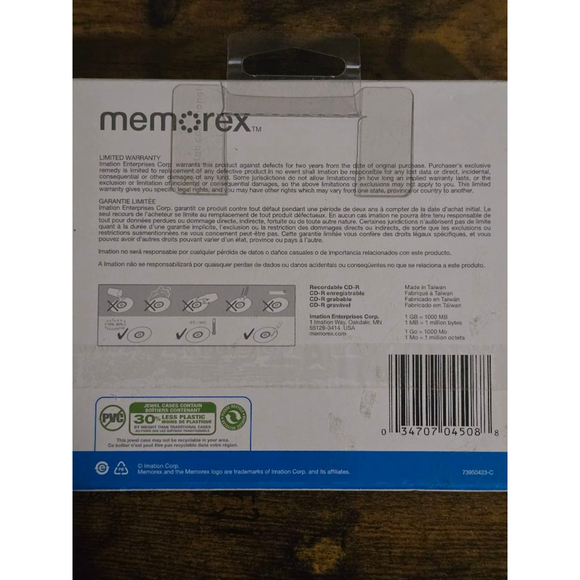 Memorex CD-R 5PK‎ 700MB/Mo 80min - Picture 2 of 6